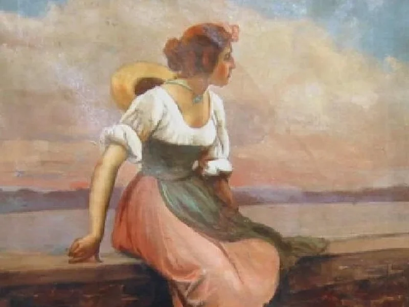 1858-Rudolf C. Kripner - Ragazza con un cesto di frutta